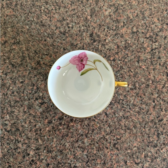 Vintage Rosenthal Germany Porcelain Tea Cup, Saucer, & Dessert Plate Pink Flower - Picture 4 of 10